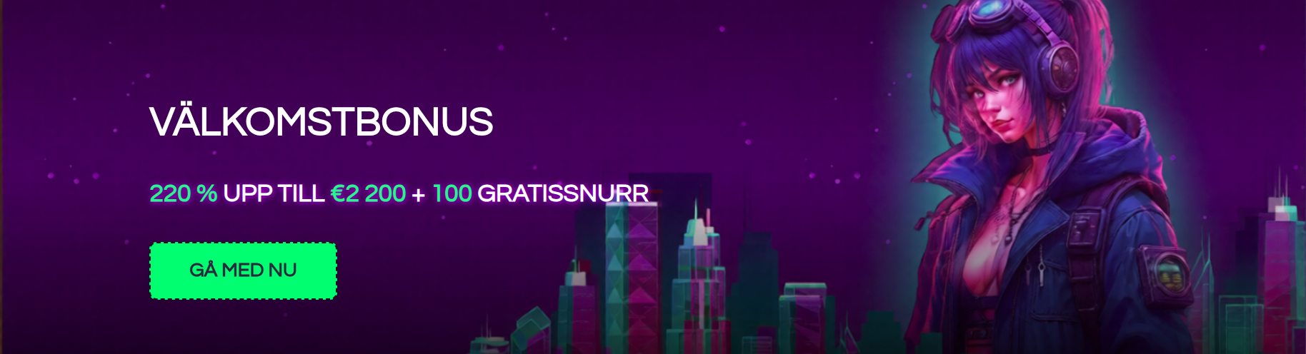 Välkomstbonus 100% matchbonus upp till $300 vid första insättning